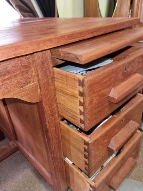 Small 3 Drawer Teak Desk