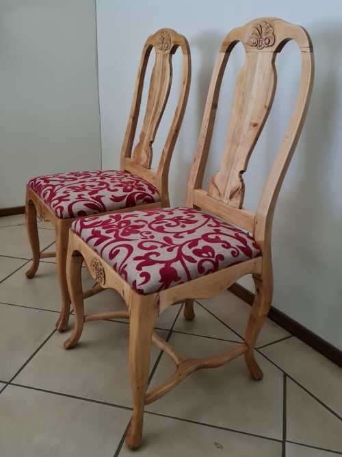Two Occasional / Dining Room Chairs. Fully Restored and Newly Upholstered.