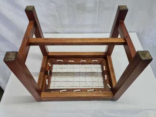 Vintage Riempie Foot Stool - Fully Restored and New Riempies Fitted