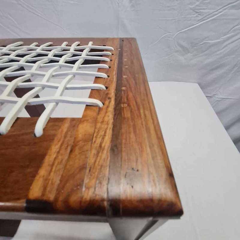 Vintage Riempie Foot Stool - Restored and new Riempies fitted. Please see description for size