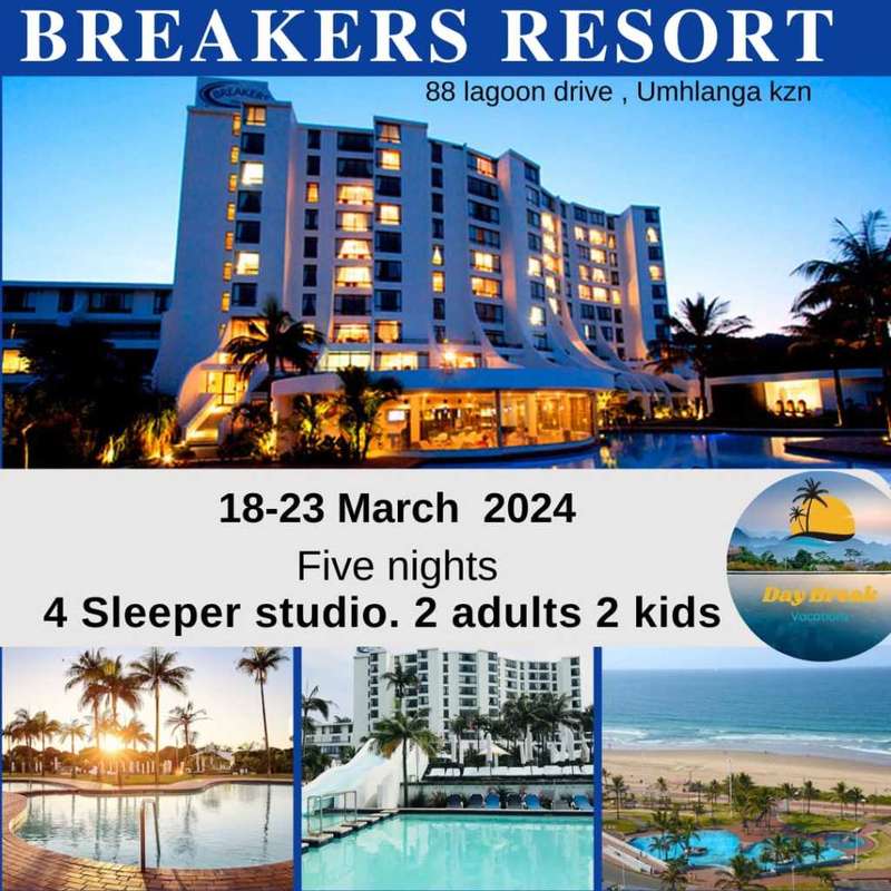 Breakers Resort 18-23 March 2024 (5 nights )Studio 2 adults 2 kids