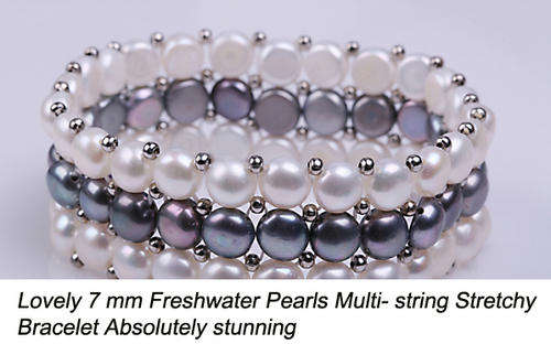 GENUINE FRESHWATER PEARLS STRETCHY BRACELET