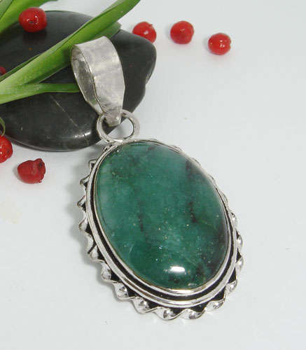 ***925 Sterling Silver***GREEN RUTILATED  QUARTZ  PENDANT