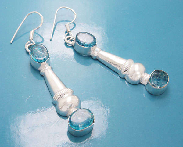 ***925 Sterling Silver*** Snake Skin Quartz Earrings