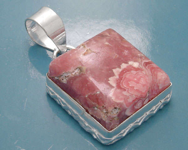 ***WOW !!! GORGEOUS RHODOCHROSITE ***925 STERLING SILVER PENDANT