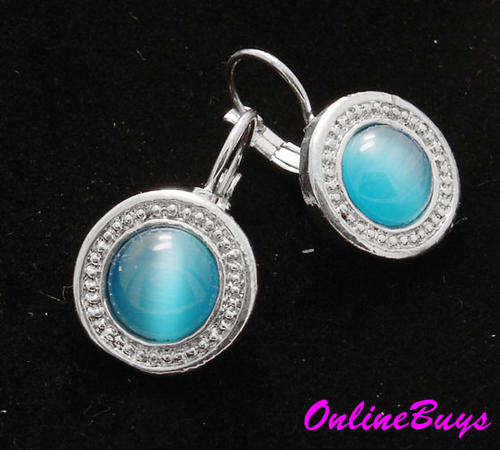 ***LAST ONE IN STOCK***Stunning Silvertone Cat Eye Earrings