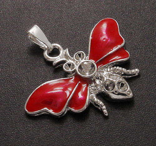 ***Too Cute for Words*** LUCKY BEE CHARM / PENDANT - RED