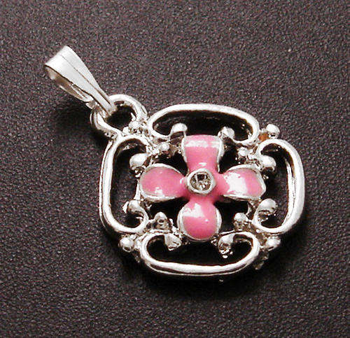 ***To Cute for Words*** LUCKY FLOWER CHARM / PENDANT - PINK