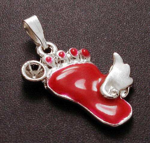 ***Too Cute for Words***RED BABY FOOT CHARM / PENDANT