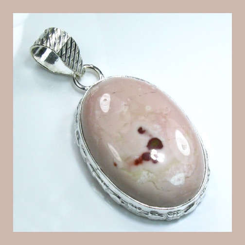 NATURAL  OCEAN JASPER -  Breathtaking 925 Sterling Silver Pendant