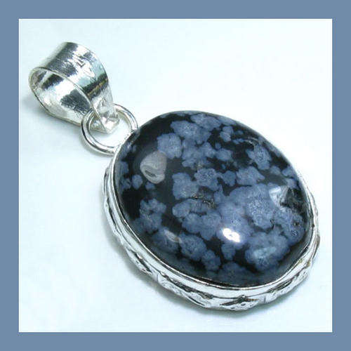 NATURAL SNOWFLAKE OBSIDIAN - Breathtaking 925 Sterling Silver Pendant
