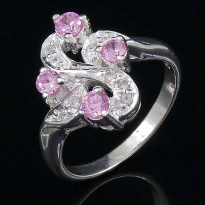***Sterling Silver Ring*** GOREGOUS !!! STYLISH Diamond Cut CZ Size 9 ( R 1/2 )