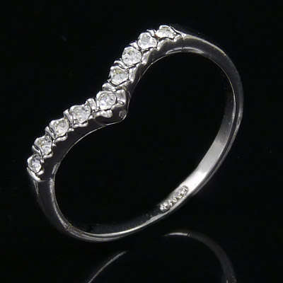 **WoW !!! **Simulated White Diamonds Dress Ring 18 ct White GP Size 9  ( R 1/2 )