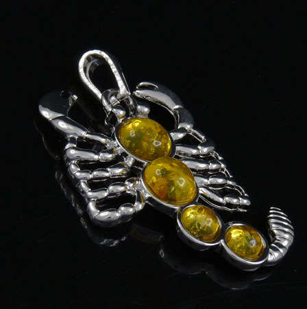 ***LAST ONE*** Stunningly GORGEOUS !!! Yellow AMBER Scorpion Pendant