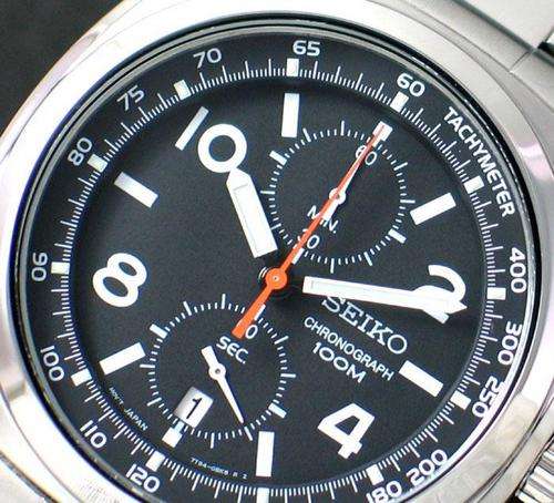 NEW SEIKO CHRONOGRAPH BLACK OYSTER STEEL 100M WATCH SNN209