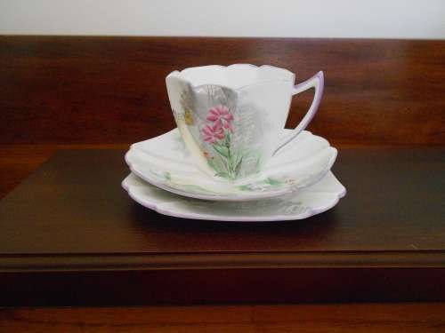 Very Pretty Art Deco Shelley "Country Scene" 11675 Trio circa 1927