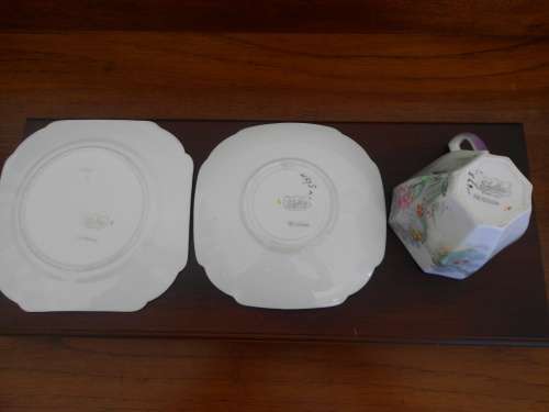 Very Pretty Art Deco Shelley "Country Scene" 11675 Trio circa 1927