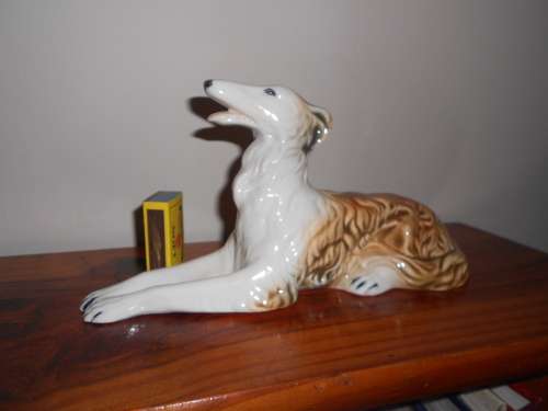 Fabulous Borzoi Figurine (dog), lying down : Japan (??) Unmarked