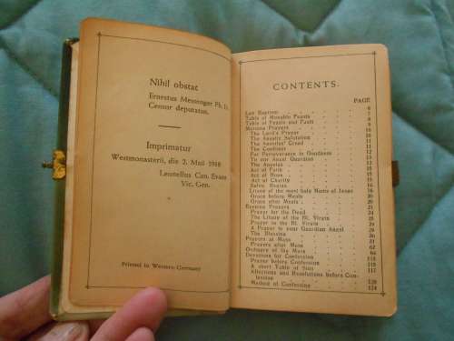 Vintage Prayer Book "The Key of Heaven"(Catholic), Religious, Celluloid Covers, Metal Clasp, VGC