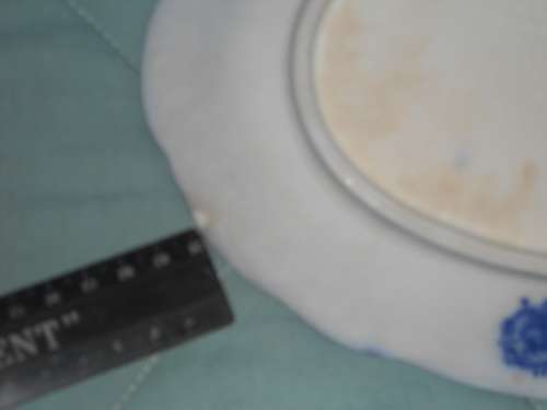 Antique, Blue Flow, hors d'oeuvre Plate, Transfer Design, Melbourne No. 34 in GD condition