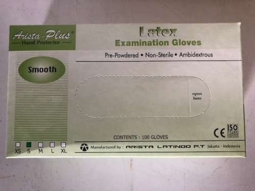 Latex examination gloves small