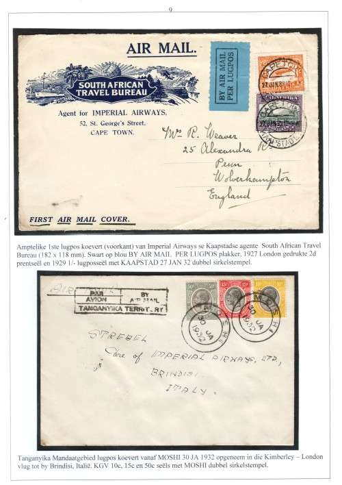 AIR MAIL HISTORY 1925/1932 1st Experimental Airmail & 1st Airmail to London