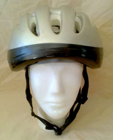 SILVER BICYCLE HELMET