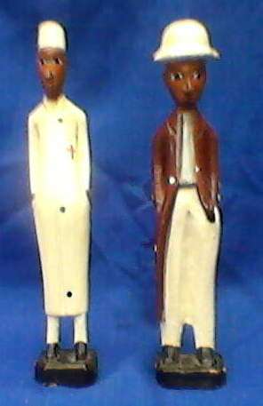 X2 CARVED WOODEN MEN