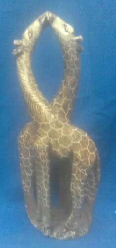 SOAPSTONE STATUE OF TWO GIRAFFES