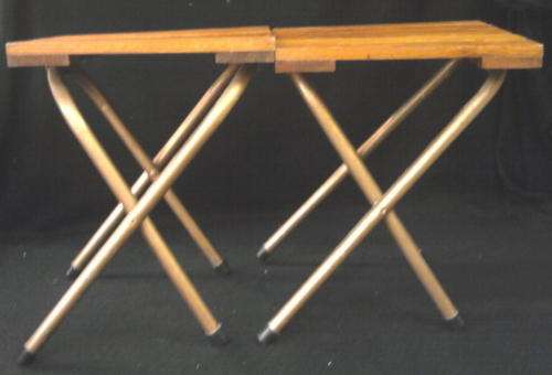 X2 CAMPING STOOLS     38cm HIGHT 30.5 cm WIDTH TOP      38cm HIGHT  25.5cm WIDTH TOP