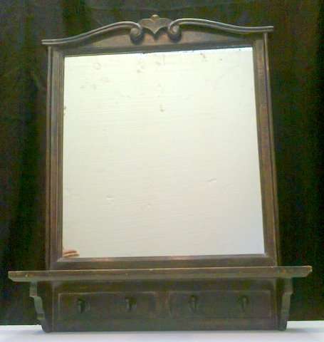 HALL MIRROR WITH PEGS TO HANG KEYS OR LIGHT JACKETS