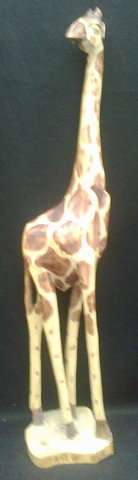 Handcrafted wooden Giraffe 88cm the horns and one ear have broken off