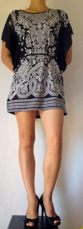 Back-Tie Floral Print Tunic Summer Mini Dress