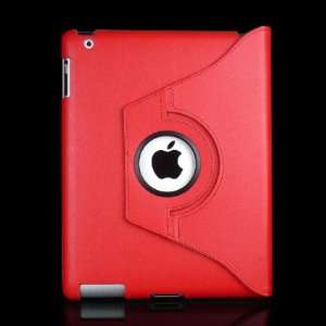 Ipad 2 360 rotating red leather case