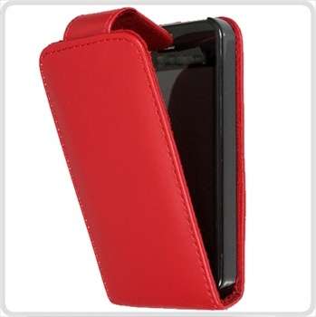 iPhone 4, 4s red leather flip case