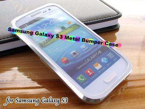 Samsung Galaxy S3 i9300 Silver Aluminium metal bumper case + FREE SCREEN PROTECTOR