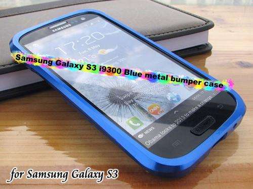 Samsung Galaxy S3 i9300 Blue Aluminium metal bumper case + FREE SCREEN PROTECTOR & STYLUS