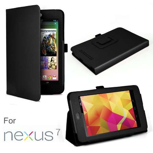 Google Nexus 7 Tab Black leather case + FREE SCREEN PROTECTOR