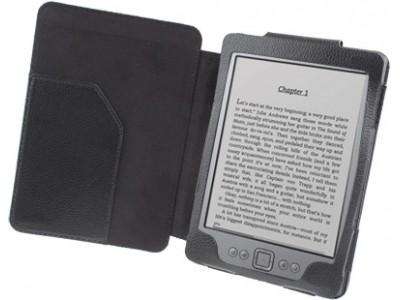 Kindle 4 black leather case cover