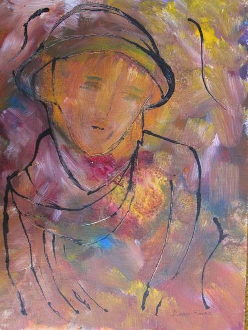 Original A4 acrylic painting on canvas by Doreen Fourie