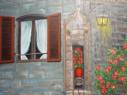 Window in the wall (600x420x18mm) acrylic painting by Doreen Fourie