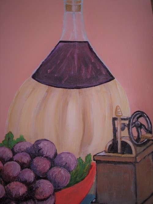 An original 230mmx300mm acrylic painting on canvas sheet by Doreen Fourie
