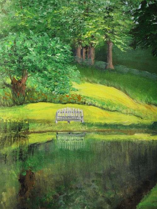 Original A4 acrylic painting on a canvas sheet by Doreen Fourie