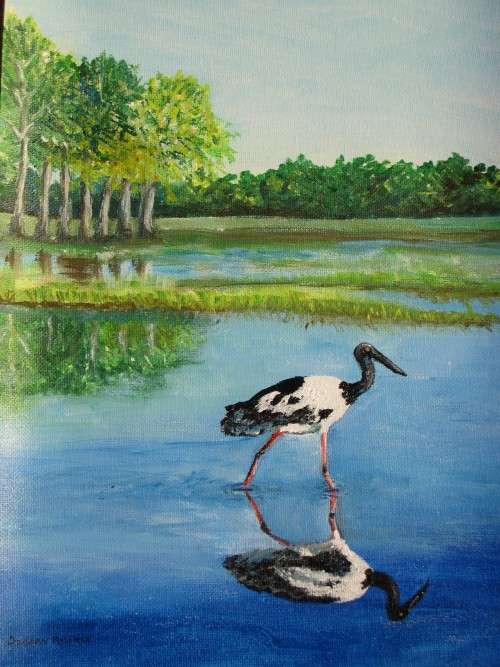 Original 230mmx300mm acrylic painting on canvas sheet by Doreen Fourie