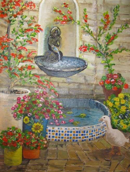 Original 220x300mm acrylic canvas sheet by Doreen Fourie