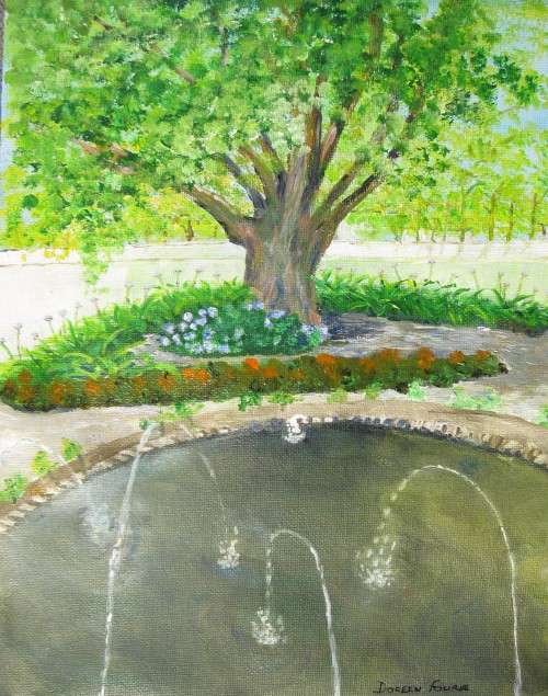 Original (230x300mm) acrylic painting on a canvas sheet by Doreen Fourie