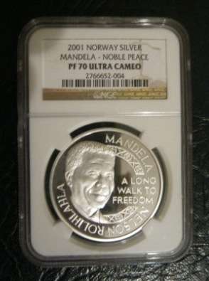 PF 70 - 2001 Norway Silver Mandela - Noble Peace Ultra Cameo