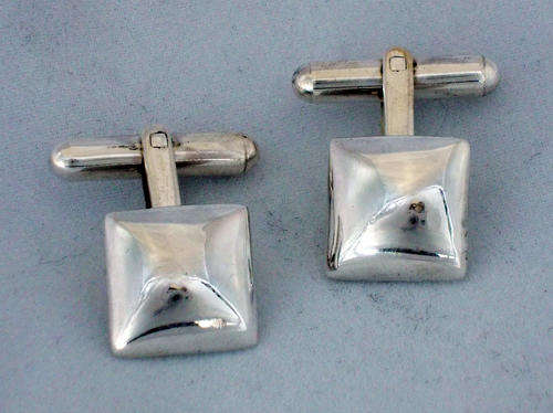 VINTAGE!!! PAIR OF PLAIN STERLING SILVER CUFFLINKS - STUNNING!!!