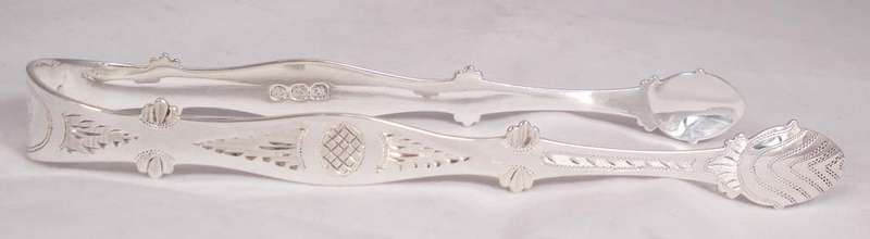 LOVELY GEORGE III SOLID SILVER BRIGHT CUT SUGAR SNIPS - WILLIAM BATEMAN!