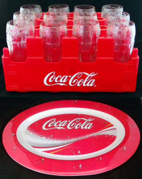 CocaCola Drinking Glasses and Tray!